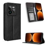 For Realme GT 7 Pro 5G Magnetic Buckle Retro Texture Leather Phone Case(Black)