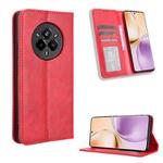 For Realme 14 Pro 5G Magnetic Buckle Retro Texture Leather Phone Case(Red)