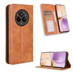 For Realme 14 Pro 5G Magnetic Buckle Retro Texture Leather Phone Case(Brown)