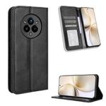 For Realme 14 Pro+ 5G Magnetic Buckle Retro Texture Leather Phone Case(Black)