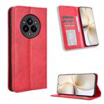 For Realme 14 Pro+ 5G Magnetic Buckle Retro Texture Leather Phone Case(Red)
