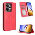 For Realme 14 5G Magnetic Buckle Retro Texture Leather Phone Case(Red)