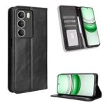 For Realme 14x 5G Malaysia / V70 Magnetic Buckle Retro Texture Leather Phone Case(Black)