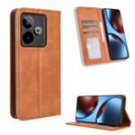 For Realme GT 7 5G Magnetic Buckle Retro Texture Leather Phone Case(Brown)