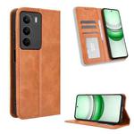 For Realme C71 4G Magnetic Buckle Retro Texture Leather Phone Case(Brown)