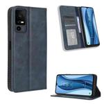 For TCL 40 XL Magnetic Buckle Retro Texture Leather Phone Case(Blue)