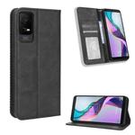 For TCL ION X Magnetic Buckle Retro Texture Leather Phone Case(Black)