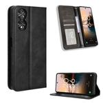 For TCL 40 NxtPaper 4G Magnetic Buckle Retro Texture Leather Phone Case(Black)