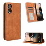 For TCL 40 NxtPaper 4G Magnetic Buckle Retro Texture Leather Phone Case(Brown)