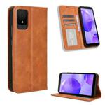 For TCL 502 Magnetic Buckle Retro Texture Leather Phone Case(Brown)