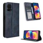 For TCL 50 LE Magnetic Buckle Retro Texture Leather Phone Case(Blue)