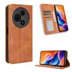 For TCL 605 / 60 SE Magnetic Buckle Retro Texture Leather Phone Case(Brown)