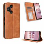 For TCL 60 SE NxtPaper 5G Magnetic Buckle Retro Texture Leather Phone Case(Brown)