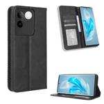 For vivo S17e Magnetic Buckle Retro Texture Leather Phone Case(Black)