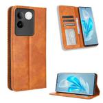 For vivo S17e Magnetic Buckle Retro Texture Leather Phone Case(Brown)
