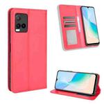 For vivo Y33T / Y33s / Y21 / Y21s Magnetic Buckle Retro Texture Leather Phone Case(Red)