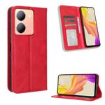 For vivo Y27 / Y36 5G / 4G Magnetic Buckle Retro Texture Leather Phone Case(Red)