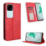 For vivo V30 5G / V30 Pro 5G Magnetic Buckle Retro Texture Leather Phone Case(Red)