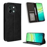 For vivo Y38 5G / Y200i 5G Magnetic Buckle Retro Texture Leather Phone Case(Black)