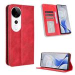 For vivo S19 Pro 5G / V40 5G Magnetic Buckle Retro Texture Leather Phone Case(Red)