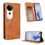 For vivo S19 Pro 5G / V40 5G Magnetic Buckle Retro Texture Leather Phone Case(Brown)