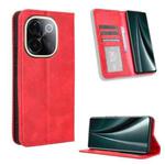 For vivo T3 Pro 5G / iQOO Z9S Pro 5G Magnetic Buckle Retro Texture Leather Phone Case(Red)