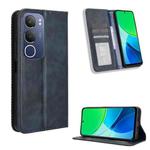 For vivo Y19s 4G Magnetic Buckle Retro Texture Leather Phone Case(Blue)