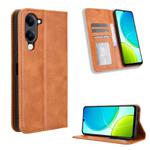 For vivo Y04 4G / Y29s 5G Magnetic Buckle Retro Texture Leather Phone Case(Brown)
