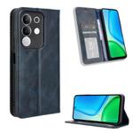 For vivo Y29 4G / T4x 5G Magnetic Buckle Retro Texture Leather Phone Case(Blue)