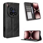 For vivo X200 Ultra 5G Magnetic Buckle Retro Texture Leather Phone Case(Black)