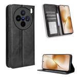 For vivo X200s 5G Magnetic Buckle Retro Texture Leather Phone Case(Black)