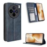 For vivo X200s 5G Magnetic Buckle Retro Texture Leather Phone Case(Blue)