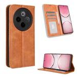 For vivo T4 5G / iQOO Z10 5G Global Magnetic Buckle Retro Texture Leather Phone Case(Brown)