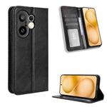 For vivo X200 FE / S30 Pro mini Magnetic Buckle Retro Texture Leather Phone Case(Black)