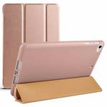 For iPad mini 5 / 4 / 3 / 2 / 1 3-folding TPU Horizontal Flip Leather Tablet Case with Holder(Gold)