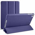 For iPad mini 5 / 4 / 3 / 2 / 1 3-folding TPU Horizontal Flip Leather Tablet Case with Holder(Dark Blue)
