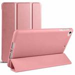 For iPad 9.7 2018 / 2017 / Air 2 / Air 3-folding TPU Horizontal Flip Leather Tablet Case with Holder(Rose Gold)