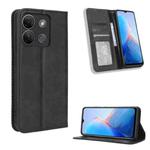 For Infinix Smart 7 Plus Magnetic Buckle Retro Texture Leather Phone Case(Black)