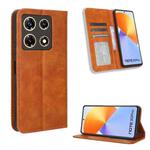 For Infinix Note 30 Pro Magnetic Buckle Retro Texture Leather Phone Case(Brown)