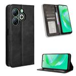 For Infinix Smart 8 X6525 Magnetic Buckle Retro Texture Leather Phone Case(Black)