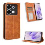 For Infinix Zero 30 5G Magnetic Buckle Retro Texture Leather Phone Case(Brown)