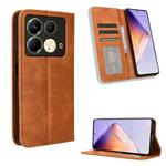 For Infinix Note 40 4G Magnetic Buckle Retro Texture Leather Phone Case(Brown)