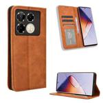 For Infinix Note 40 Pro 4G Magnetic Buckle Retro Texture Leather Phone Case(Brown)