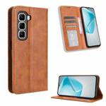 For Infinix Hot 50 Pro 4G Magnetic Buckle Retro Texture Leather Phone Case(Brown)