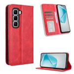 For Infinix Hot 50 Pro+ 4G Magnetic Buckle Retro Texture Leather Phone Case(Red)