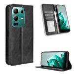For Infinix Note 50x 5G Magnetic Buckle Retro Texture Leather Phone Case(Black)