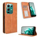 For Infinix Note 50x 5G Magnetic Buckle Retro Texture Leather Phone Case(Brown)