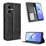 For Infinix Smart 10 / Tecno Pop 10 4G Magnetic Buckle Retro Texture Leather Phone Case(Black)