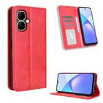 For Infinix Smart 10 / Tecno Pop 10 4G Magnetic Buckle Retro Texture Leather Phone Case(Red)