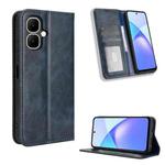 For Infinix Smart 10 / Tecno Pop 10 4G Magnetic Buckle Retro Texture Leather Phone Case(Blue)
